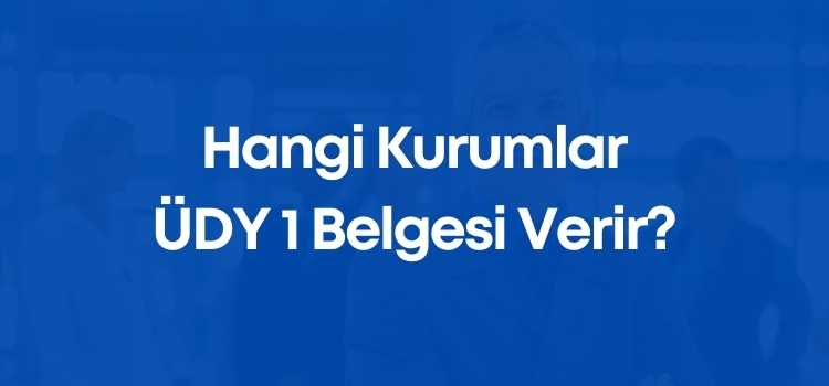 Hangi Kurumlar ÜDY 1 Belgesi Verir